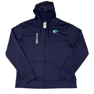 Costa Hoodie Mens XL Blue Long Sleeve Full Zip Sweatshirt Performance Outdoors